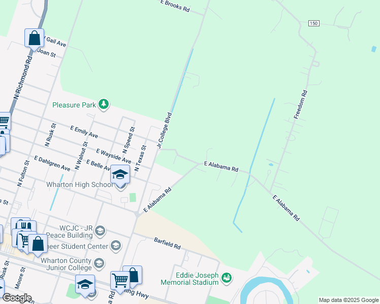 map of restaurants, bars, coffee shops, grocery stores, and more near 122 Jackson Quarters Lane in Wharton
