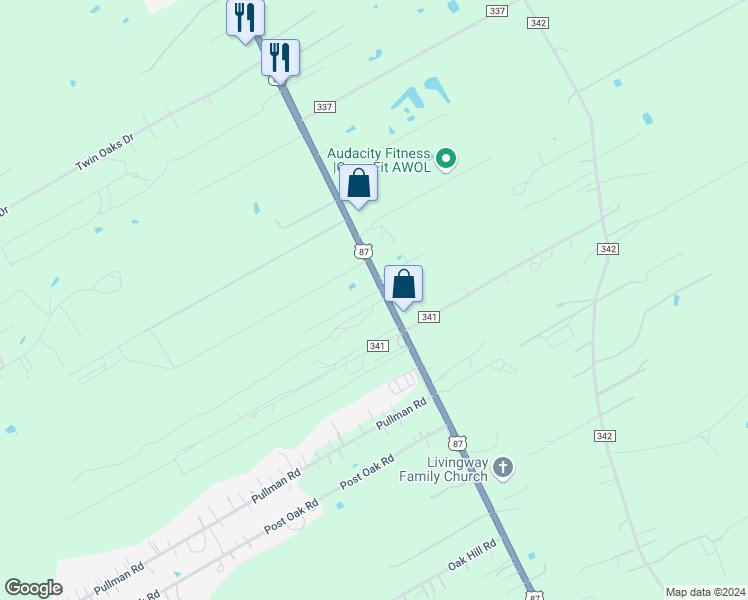 map of restaurants, bars, coffee shops, grocery stores, and more near 11283 U.S. Highway 87 West in La Vernia