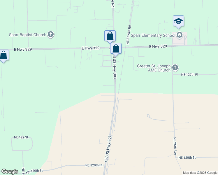 map of restaurants, bars, coffee shops, grocery stores, and more near 1885 Northeast 126th Lane in Anthony