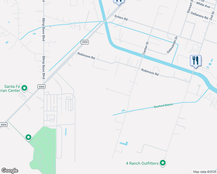 map of restaurants, bars, coffee shops, grocery stores, and more near 8828 Calagna Road in Hitchcock