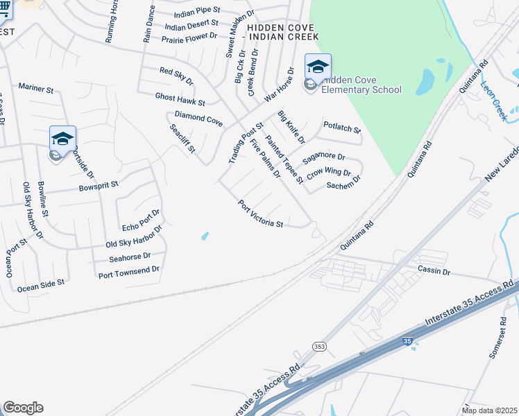 map of restaurants, bars, coffee shops, grocery stores, and more near 5334 Castle Cove in San Antonio