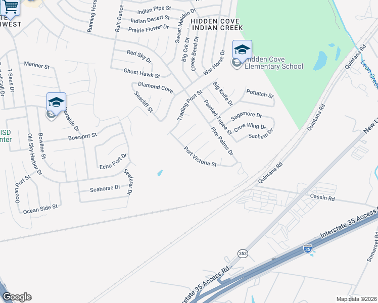 map of restaurants, bars, coffee shops, grocery stores, and more near 9151 Port Victoria in San Antonio