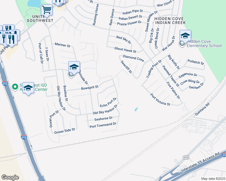 map of restaurants, bars, coffee shops, grocery stores, and more near 9252 Balboa Port Drive in San Antonio