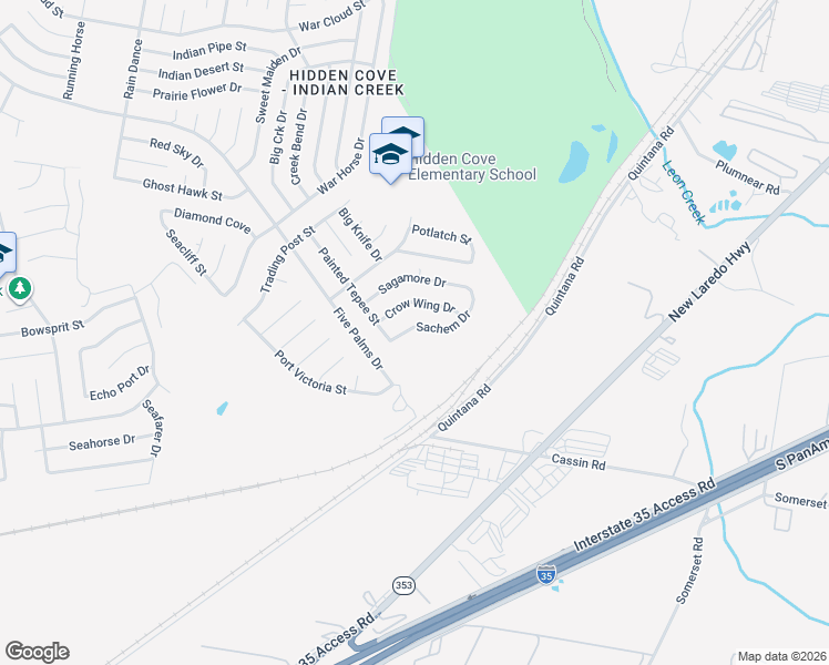 map of restaurants, bars, coffee shops, grocery stores, and more near 5241 Sachem Drive in San Antonio