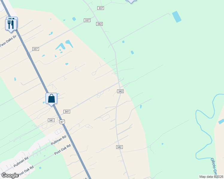 map of restaurants, bars, coffee shops, grocery stores, and more near 2881 County Road 342 in La Vernia
