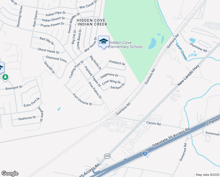 map of restaurants, bars, coffee shops, grocery stores, and more near 5241 Sachem Drive in San Antonio