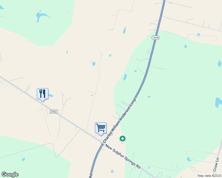 map of restaurants, bars, coffee shops, grocery stores, and more near 8847 Texas 1604 Loop in Adkins