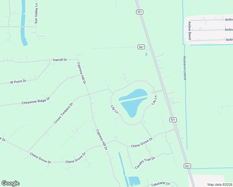 map of restaurants, bars, coffee shops, grocery stores, and more near 339 Lily Lane in Rosharon