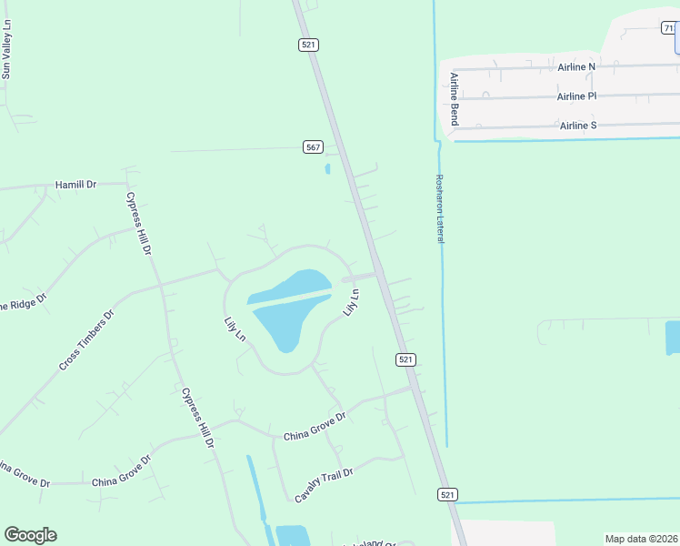 map of restaurants, bars, coffee shops, grocery stores, and more near 103 Lily Ln in Rosharon