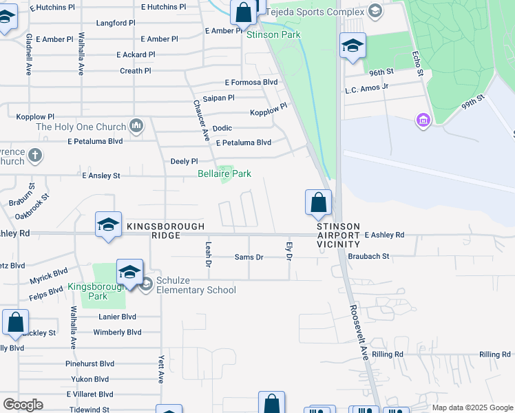 map of restaurants, bars, coffee shops, grocery stores, and more near 8830 Scarlett Place in San Antonio