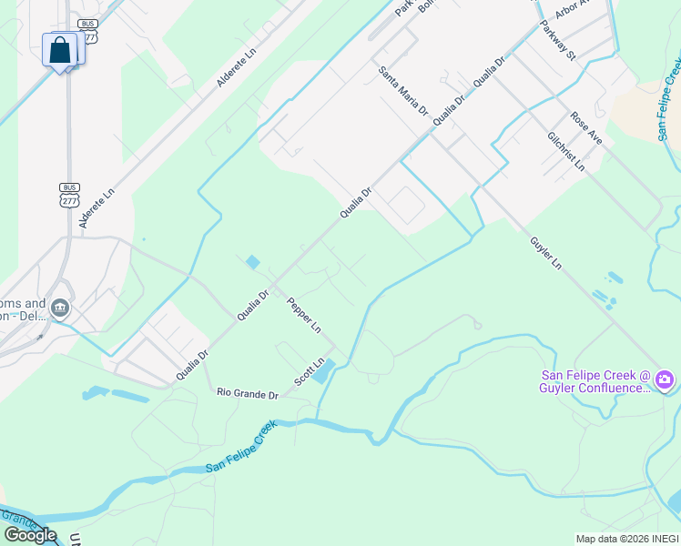 map of restaurants, bars, coffee shops, grocery stores, and more near 13 Pepper Lane in Del Rio