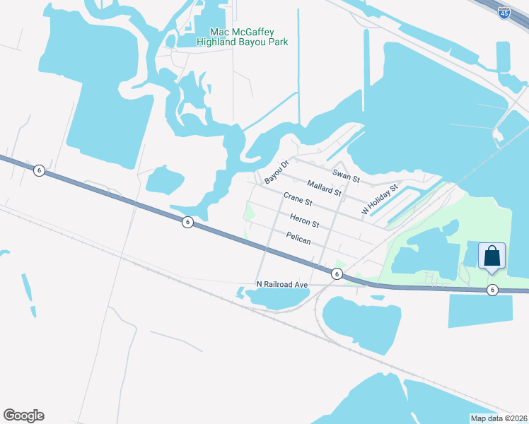 map of restaurants, bars, coffee shops, grocery stores, and more near 4818 Pelican in Hitchcock