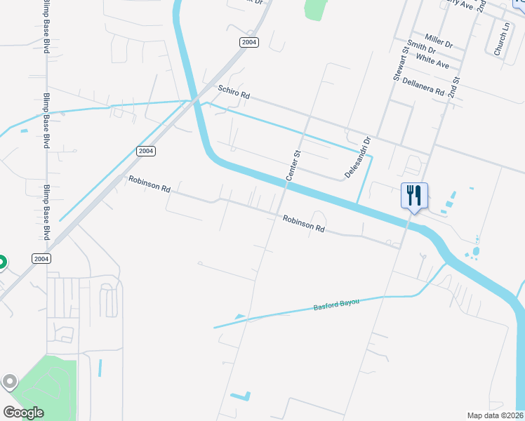 map of restaurants, bars, coffee shops, grocery stores, and more near 8610 Robinson Road in Hitchcock