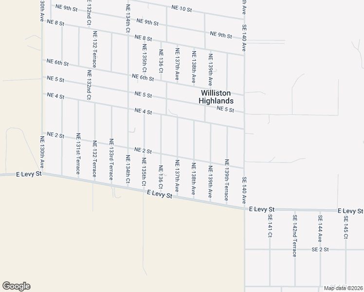 map of restaurants, bars, coffee shops, grocery stores, and more near 291 Northeast 137th Avenue in Williston