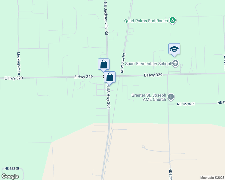 map of restaurants, bars, coffee shops, grocery stores, and more near 12875 Northeast Jacksonville Road in Anthony