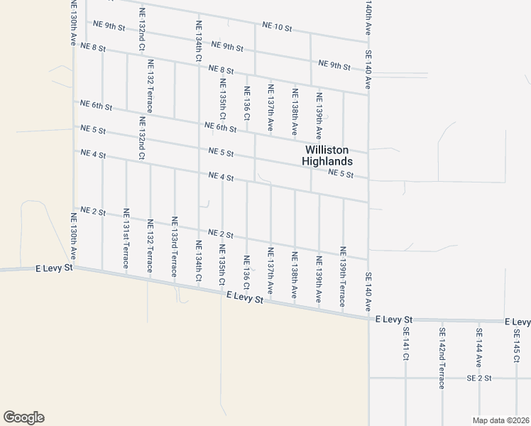 map of restaurants, bars, coffee shops, grocery stores, and more near 291 Northeast 137th Avenue in Williston