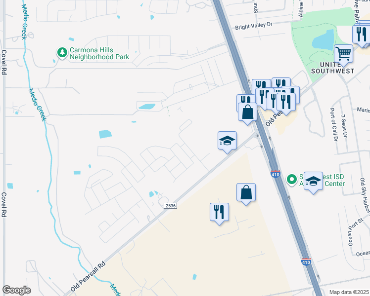 map of restaurants, bars, coffee shops, grocery stores, and more near 9106 Wisdom Ridge in San Antonio