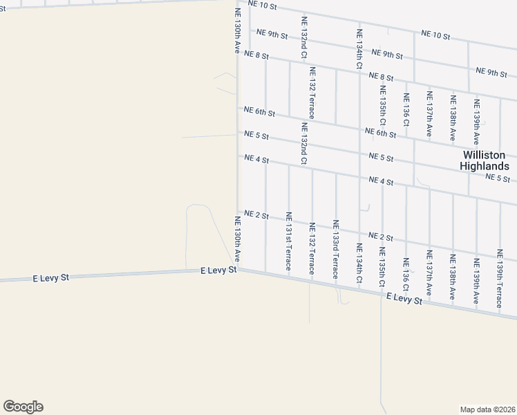 map of restaurants, bars, coffee shops, grocery stores, and more near 250 Northeast 131st Avenue in Williston