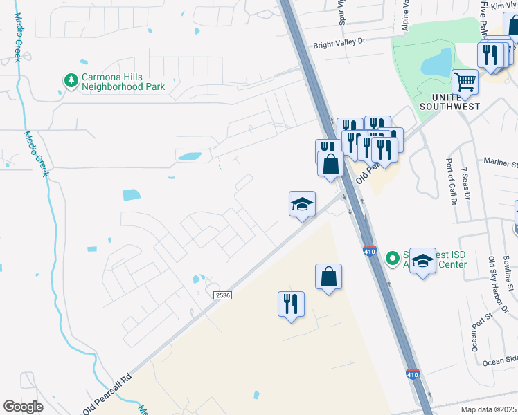 map of restaurants, bars, coffee shops, grocery stores, and more near 9106 Wisdom Ridge in San Antonio