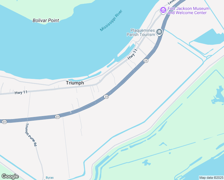 map of restaurants, bars, coffee shops, grocery stores, and more near 37371 Highway 11 in Buras