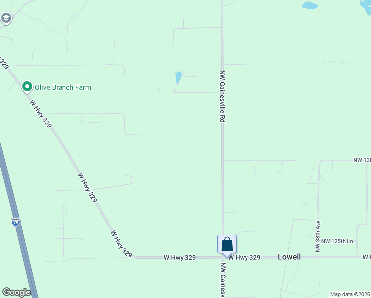 map of restaurants, bars, coffee shops, grocery stores, and more near 12894 Northwest Gainesville Road in Reddick