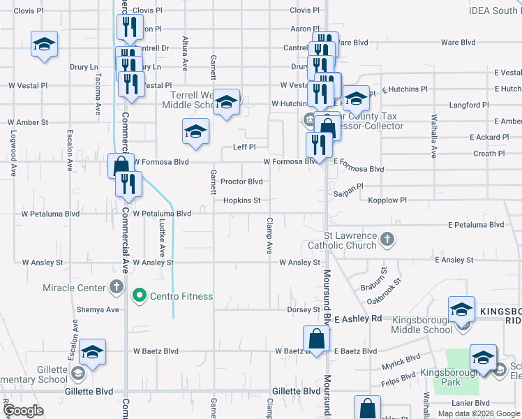 map of restaurants, bars, coffee shops, grocery stores, and more near 211 West Petaluma Boulevard in San Antonio