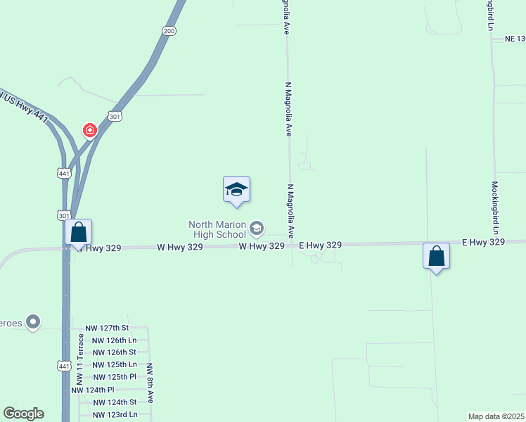 map of restaurants, bars, coffee shops, grocery stores, and more near 151 West Highway 329 in Citra