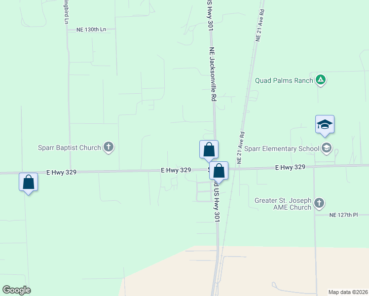 map of restaurants, bars, coffee shops, grocery stores, and more near 1825 East Highway 329 in Citra