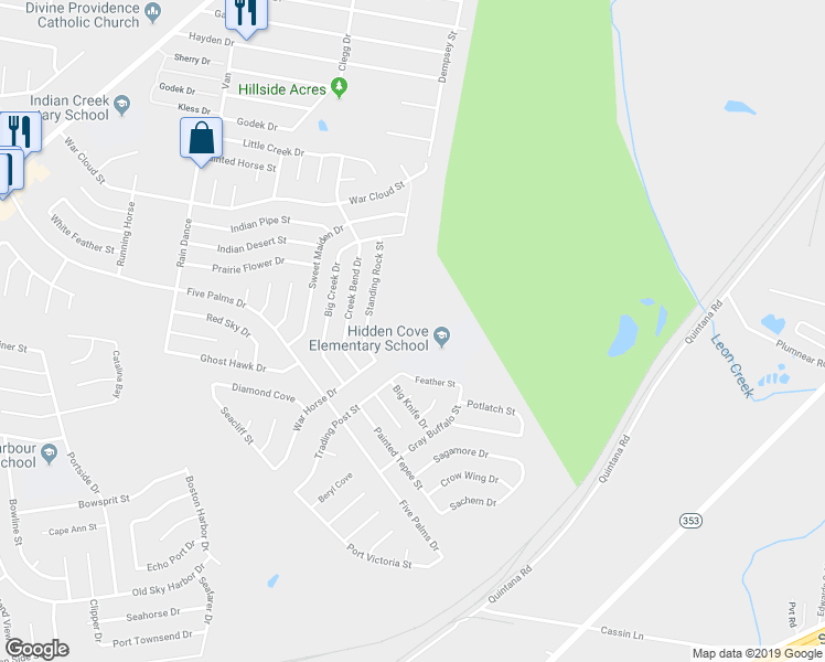 map of restaurants, bars, coffee shops, grocery stores, and more near 8706 Tesoro Hills in San Antonio