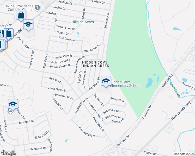 map of restaurants, bars, coffee shops, grocery stores, and more near 8706 Tesoro Hills in San Antonio