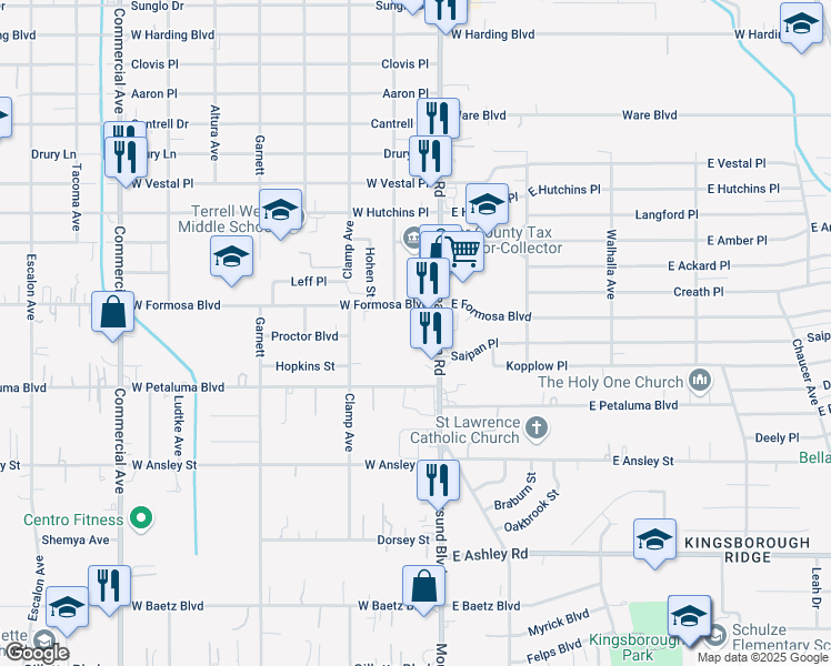 map of restaurants, bars, coffee shops, grocery stores, and more near 3735 Pleasanton Road in San Antonio