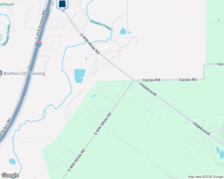 map of restaurants, bars, coffee shops, grocery stores, and more near 5039 Cacti Orchard in San Antonio