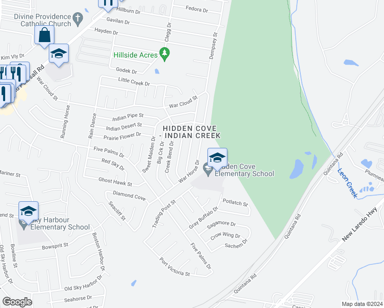 map of restaurants, bars, coffee shops, grocery stores, and more near 8626 Tesoro Hills in San Antonio