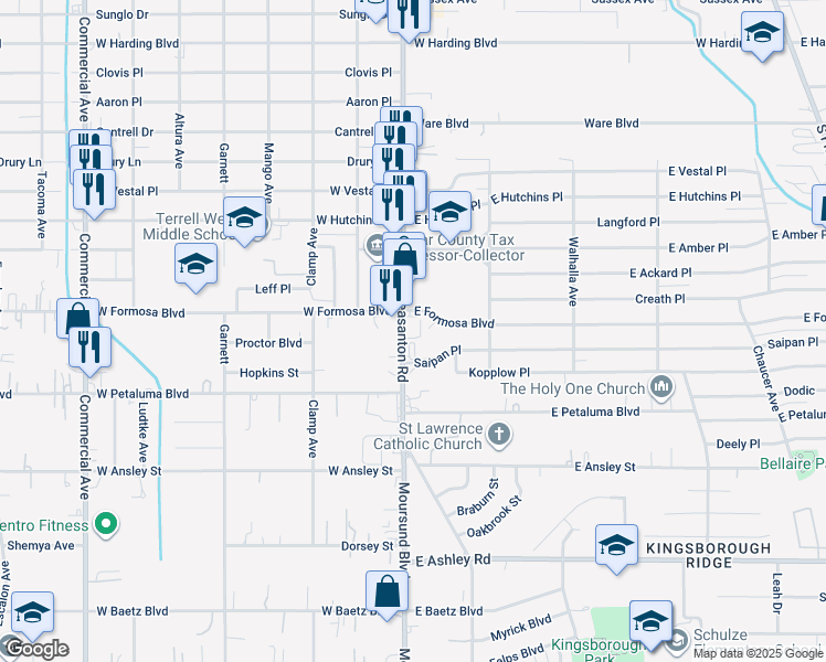 map of restaurants, bars, coffee shops, grocery stores, and more near 3720 Pleasanton Road in San Antonio