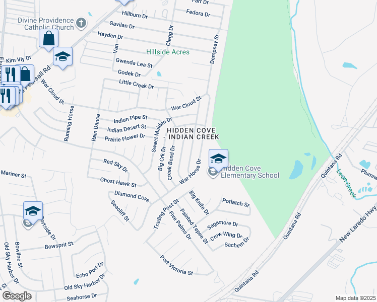 map of restaurants, bars, coffee shops, grocery stores, and more near 8706 Tesoro Hills in San Antonio