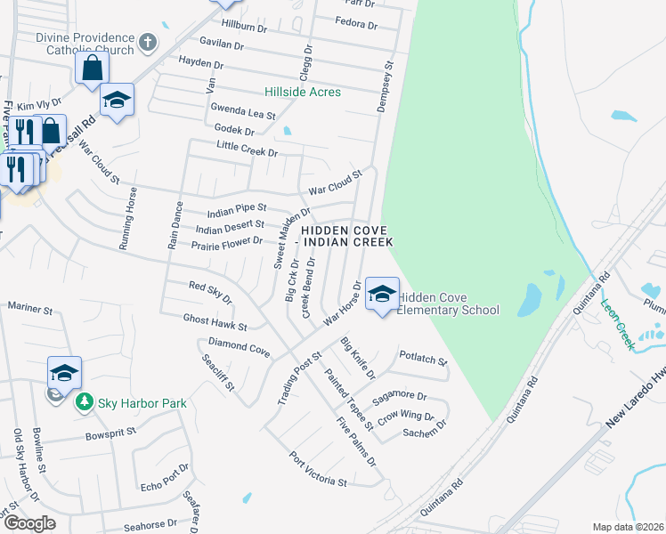 map of restaurants, bars, coffee shops, grocery stores, and more near 8706 Tesoro Hills in San Antonio