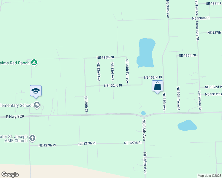 map of restaurants, bars, coffee shops, grocery stores, and more near 3275 Northeast 132nd Place in Anthony