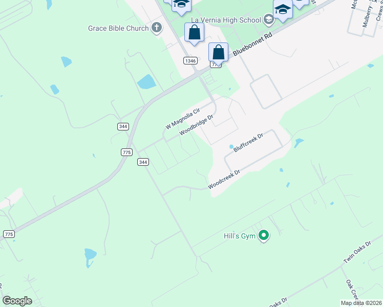 map of restaurants, bars, coffee shops, grocery stores, and more near 129 Chinaberry Hill in La Vernia