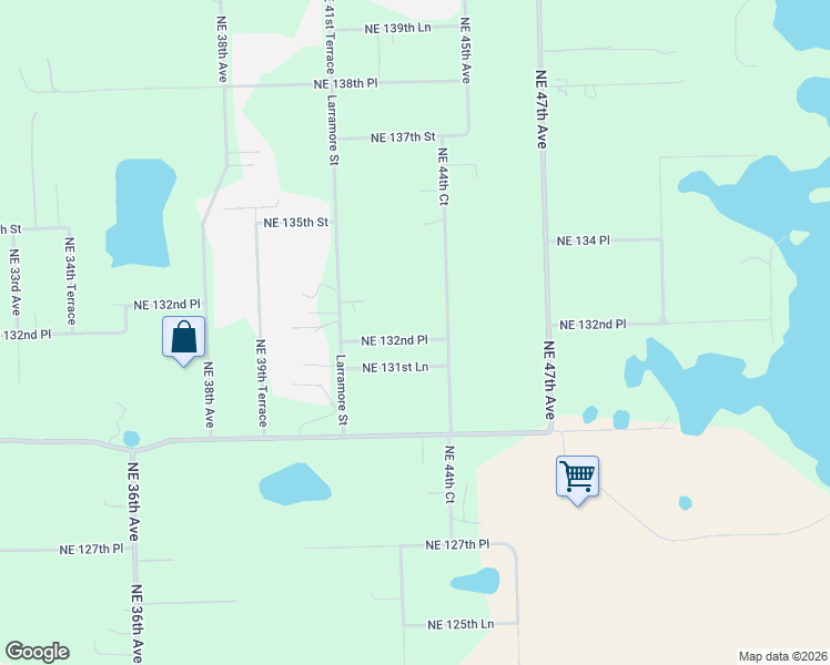 map of restaurants, bars, coffee shops, grocery stores, and more near 4363 Northeast 132nd Place in Anthony