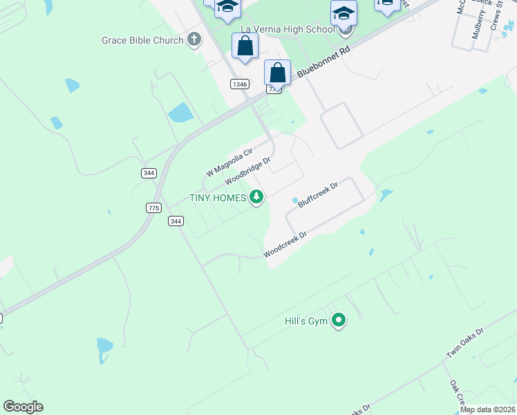 map of restaurants, bars, coffee shops, grocery stores, and more near 217 Bluffcreek Drive in La Vernia