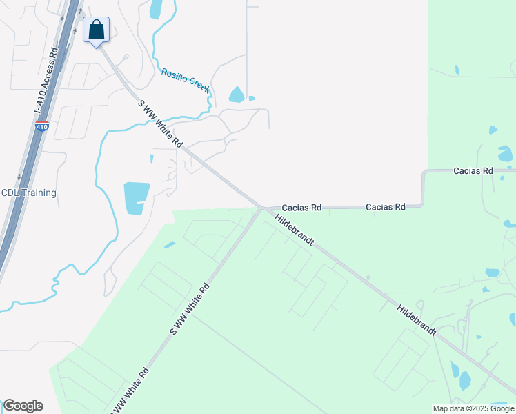 map of restaurants, bars, coffee shops, grocery stores, and more near 7985-7999 South WW White Road in San Antonio