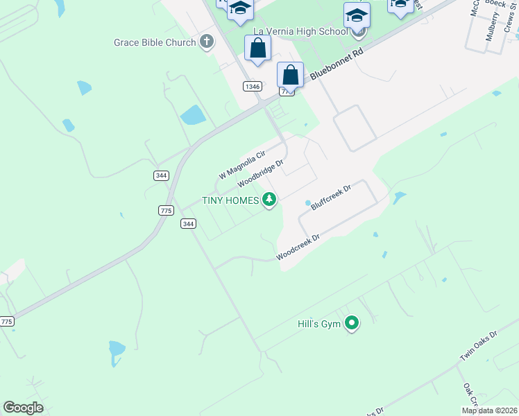 map of restaurants, bars, coffee shops, grocery stores, and more near 129 Chinaberry Hill in La Vernia