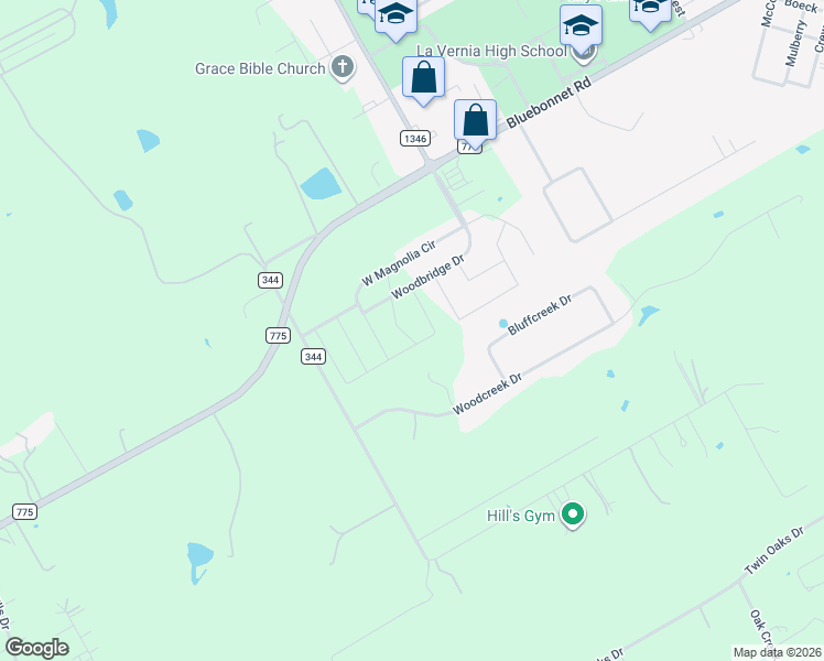 map of restaurants, bars, coffee shops, grocery stores, and more near 129 Chinaberry Hill in La Vernia