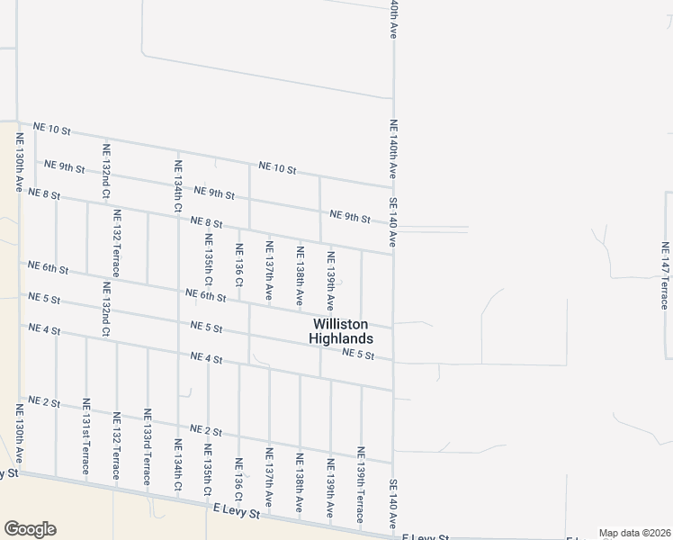 map of restaurants, bars, coffee shops, grocery stores, and more near 731 Northeast 139th Avenue in Williston