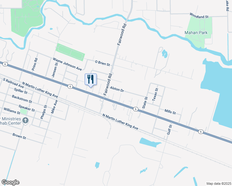 map of restaurants, bars, coffee shops, grocery stores, and more near 6711 Lincoln in Hitchcock