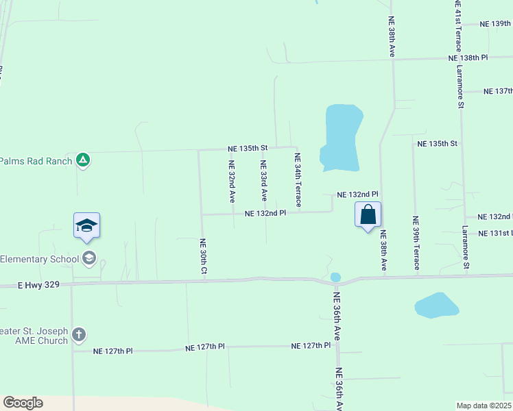 map of restaurants, bars, coffee shops, grocery stores, and more near 3275 Northeast 132nd Place in Marion