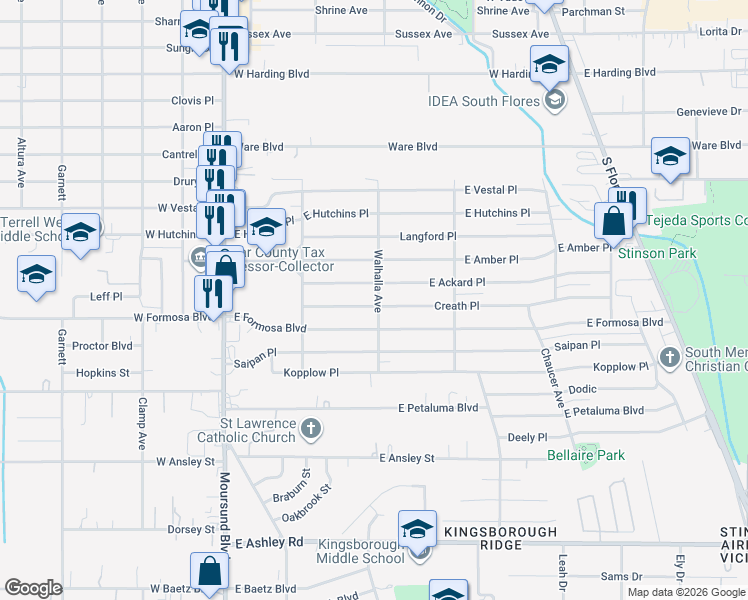 map of restaurants, bars, coffee shops, grocery stores, and more near 171 Creath Place in San Antonio