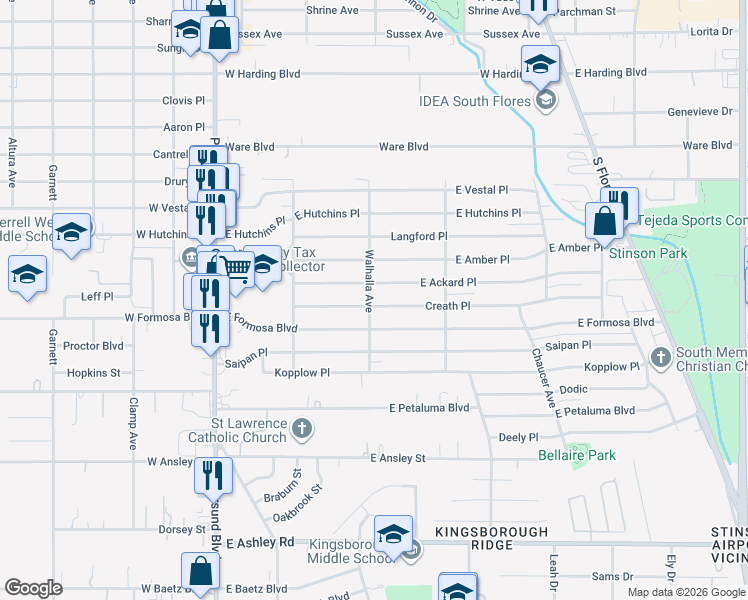 map of restaurants, bars, coffee shops, grocery stores, and more near 171 Creath Place in San Antonio
