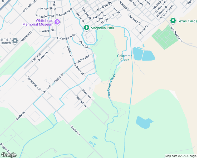map of restaurants, bars, coffee shops, grocery stores, and more near 100 River Street in Del Rio