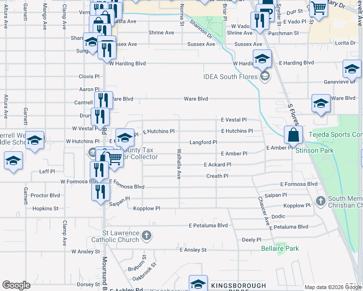 map of restaurants, bars, coffee shops, grocery stores, and more near 171 Langford Place in San Antonio